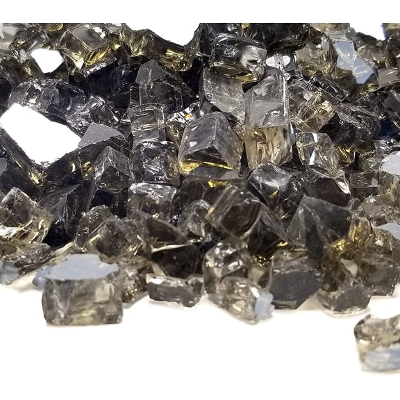 VIVID Heat Vibrant Luster 1/2" Bronze Medium - (10 Pound Bag) Reflective Fire Glass Rock for Fireplace and Fire Pit