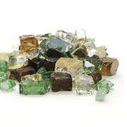 VIVID Premium 1/2" Green, Gold & Amber Blend - 10 Pounds Reflective Fire Glass for Fireplace and Fire Pit Irish Roast