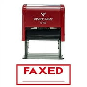 VIVID STAMP Self-Inking FAXED Rubber Stamp Red Ink Precision and Convenience - Medium