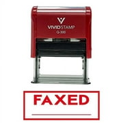 VIVID STAMP Self-Inking FAXED Rubber Stamp (Red Ink) Precision and Convenience - Medium