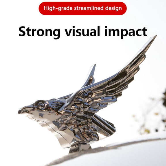 VIVIDCRAFT 11cm Car Hood Decoration Metal Front Three-Dimensional Car Logo 3d Flying Eagle Car Head Logo Modification Universal