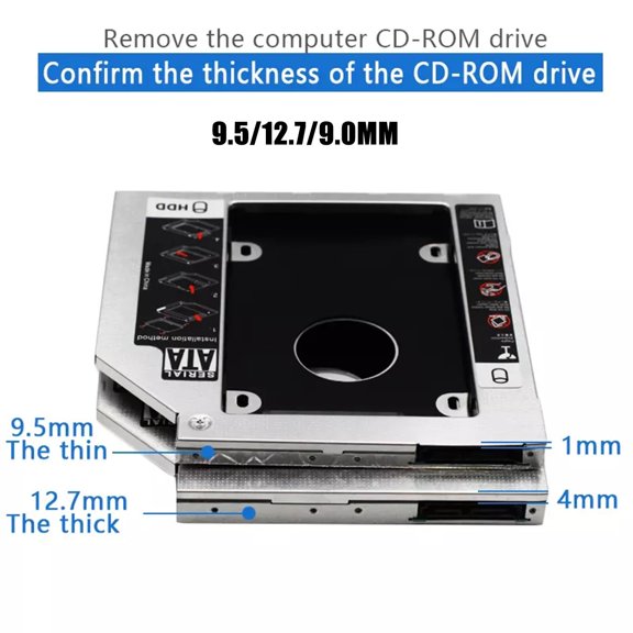 VIVIDCRAFT 12.7mm Hdd Caddy Sata3 All-Aluminum Notebook Optical Drive 2.5-Inch Mechanical Ssd Solid State Hard Drive Bracket