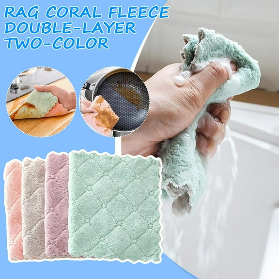 VIVIDCRAFT 1x Rag Washcloth Kitchen Utensils Kitchen Double Sided Absorbent Dish Cloth