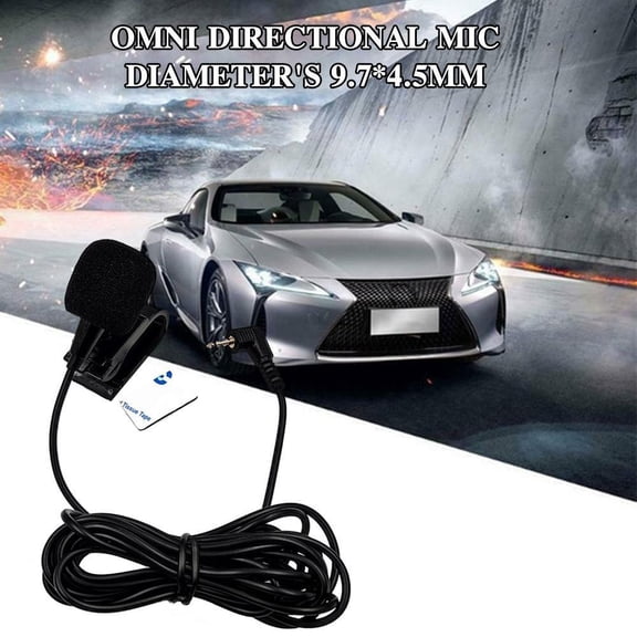VIVIDCRAFT 2.5 Elbow 2.5mm Stick-On Car Microphone Car Bluetooth External Microphone Gps Navigator Collar Clip Microphone Line Microphone