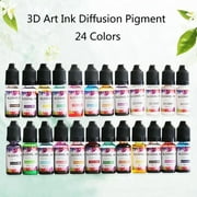 VIVIDCRAFT 24 Colors Epoxy UV Resin Ink Pigment Liquid Colorant Set 10ml DIY Art Kit