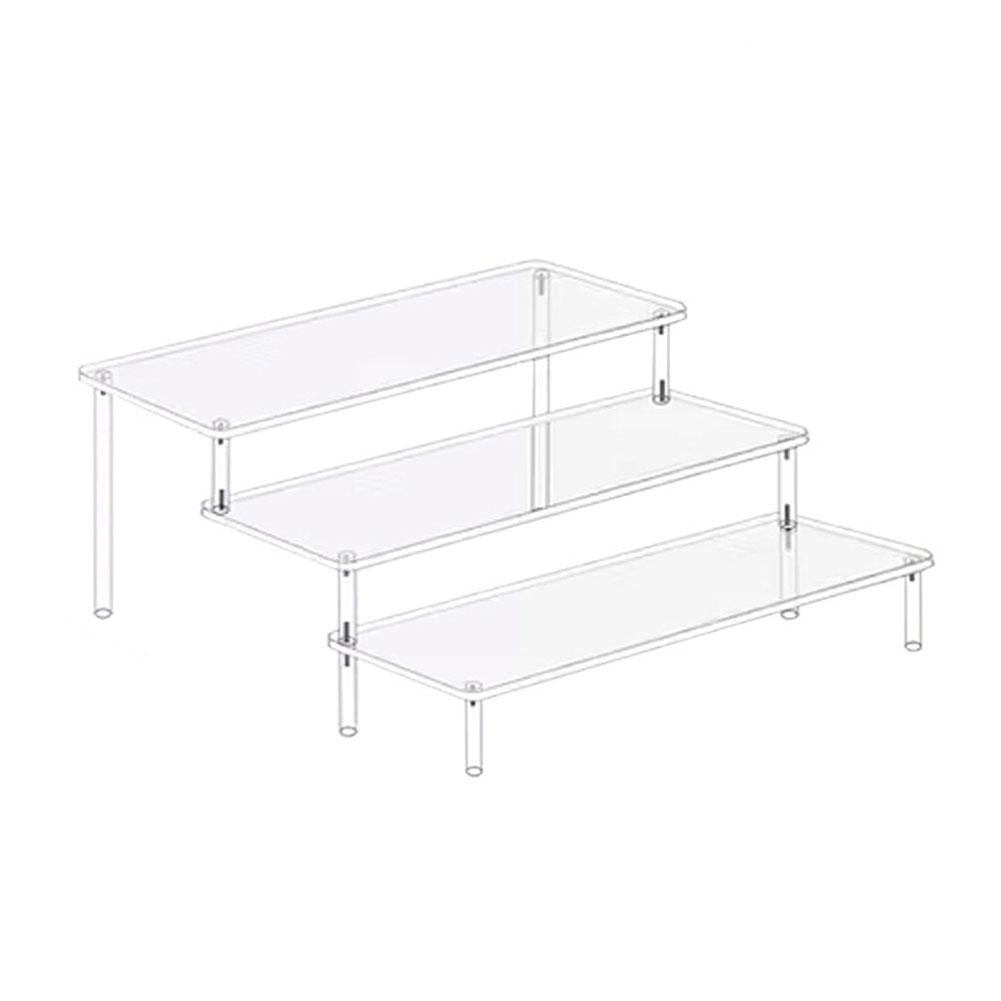 VIVIDCRAFT Acrylic Display Risers 3 Tier Clear Organizer Stand Riser ...