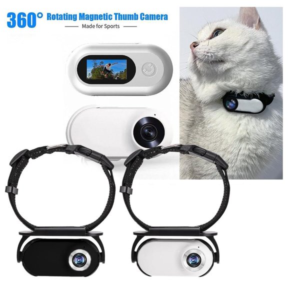 VIVIDCRAFT Black + Bracket New Digital Pet Camera 360 Degree Rotation Home Outdoor Sports Hunting Dv Recorder Children'S Camera