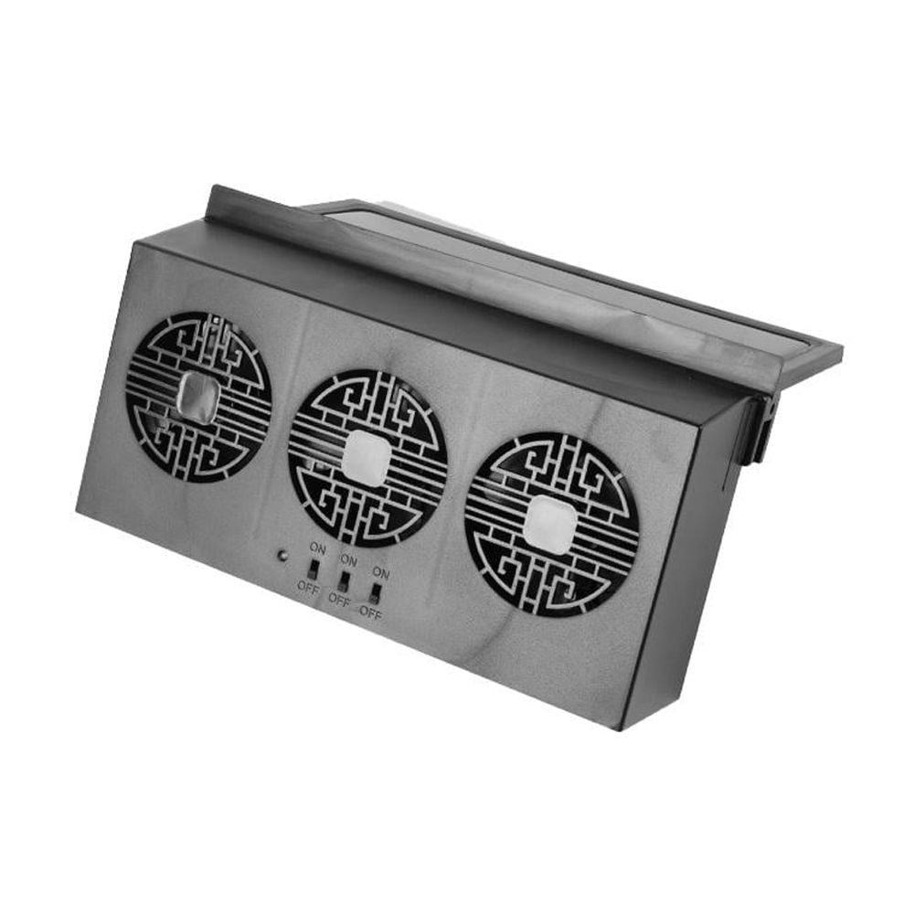 VIVIDCRAFT Car Window Fan 3 Cooler Solar Powered Fan Car Ventilator
