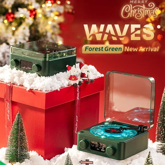 VIVIDCRAFT Christmas Green 1set Santa Claus Listening To The Sea White Noise Bluetooth Speaker Wireless Card Creative Gift Ornaments Gift Cross-Border