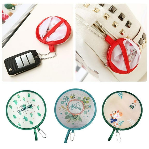 VIVIDCRAFT Portable Cartoon Small Fan with Embroidery Flower Mini Pocket Cloth Fan