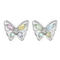 thumbnail image 1 of VIVIDCRAFT Symphony Sterling Silver Crystal Butterfly Stud Earrings, 1 of 9