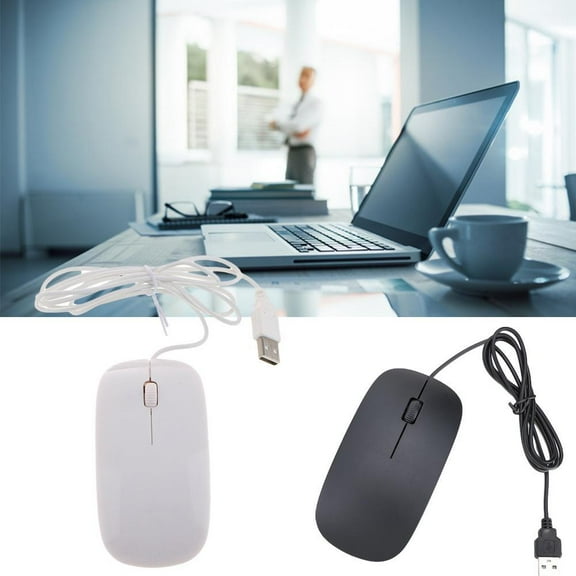 VIVIDCRAFT White Glossy Usb Wired Optical Mouse Suitable For Apple Desktop Computer Notebook Frosted Cute Small Mouse
