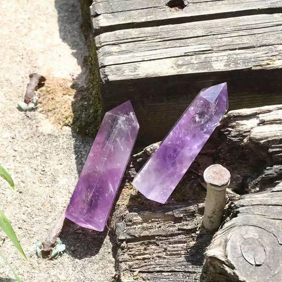 VIVIDELLE 10PCS Natural Gemstone Amethyst Quartz Crystal Point Obelisk Reiki Healing Rock