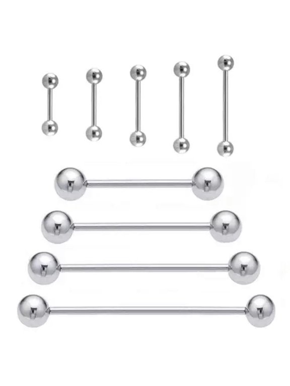10pcs Longer Straight Barbell Tongue bar Ear Bone Screw Rod Ear Piercing Jewelry-1.2*10*3mm