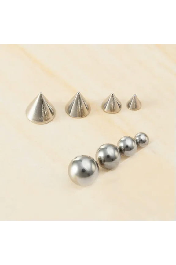 50X Body Piercing Replacement Ball Cone Tongue Ear Eyebrow Lip Nose Accessories-14g (1.6 mm)-5 mm CONE