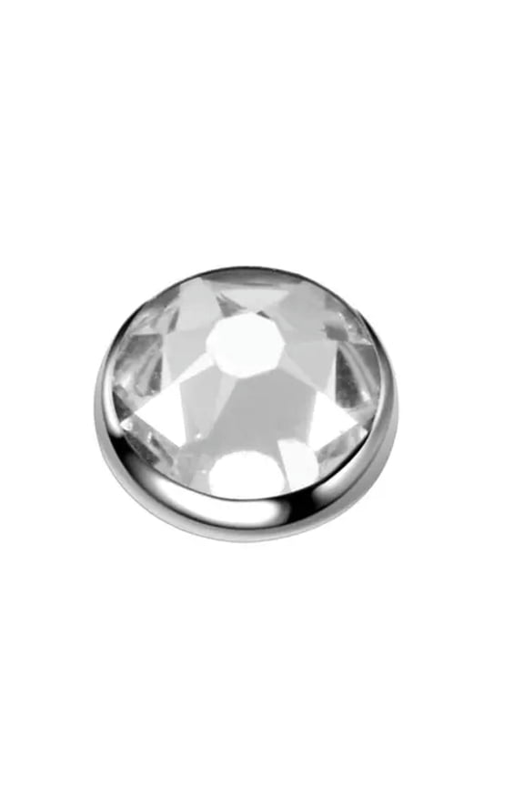 5Pcs New Dermal Anchor Tops Flat Clear Cubic Zirconia Skin Divers Body Piercing-4mm-Clear