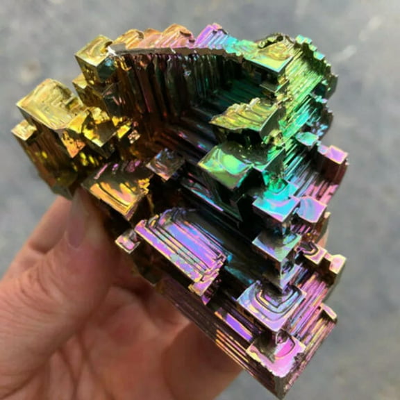 VIVIDELLE 70g Natural Rainbow Aura Quartz Crystal Titanium Bismuth Specimen Chakra Healing