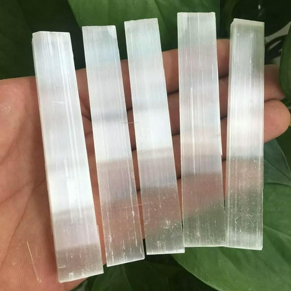 VIVIDELLE 90-110mm Natural Quartz Selenite Stick White Gypsum Crystal Point Wand Healing