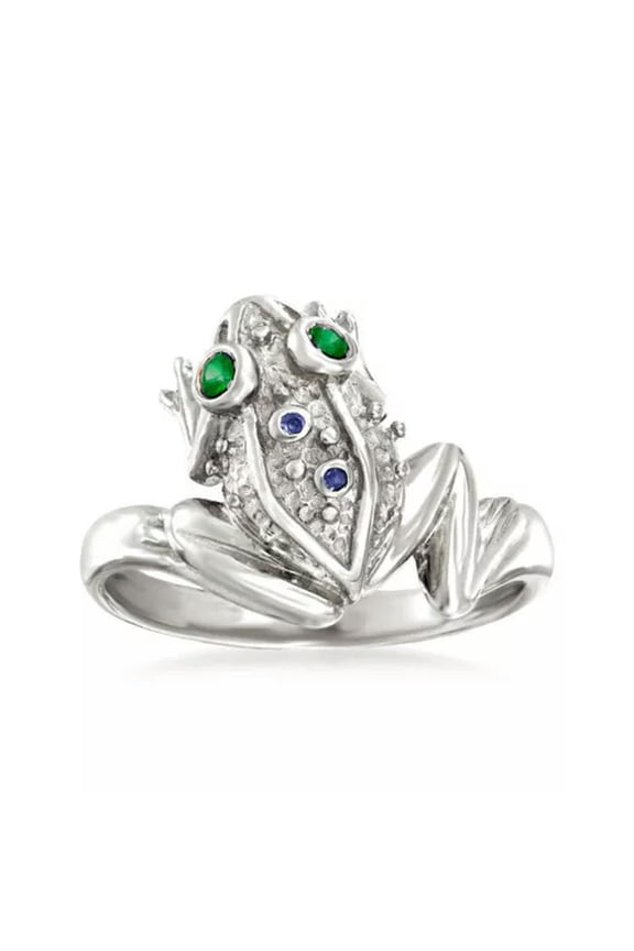 925 Silver Rings Frog Shaped Women Jewelry Cubic Zirconia Ring Size 6-10-Silver-10