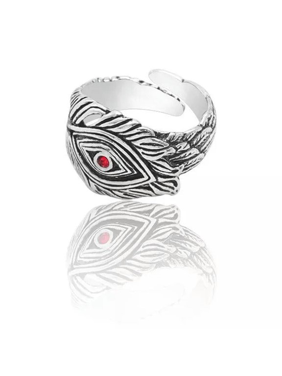 Cool Mens Womens Eyeball Evil Eye Ring for Men Stainless Steel Adjustable Size