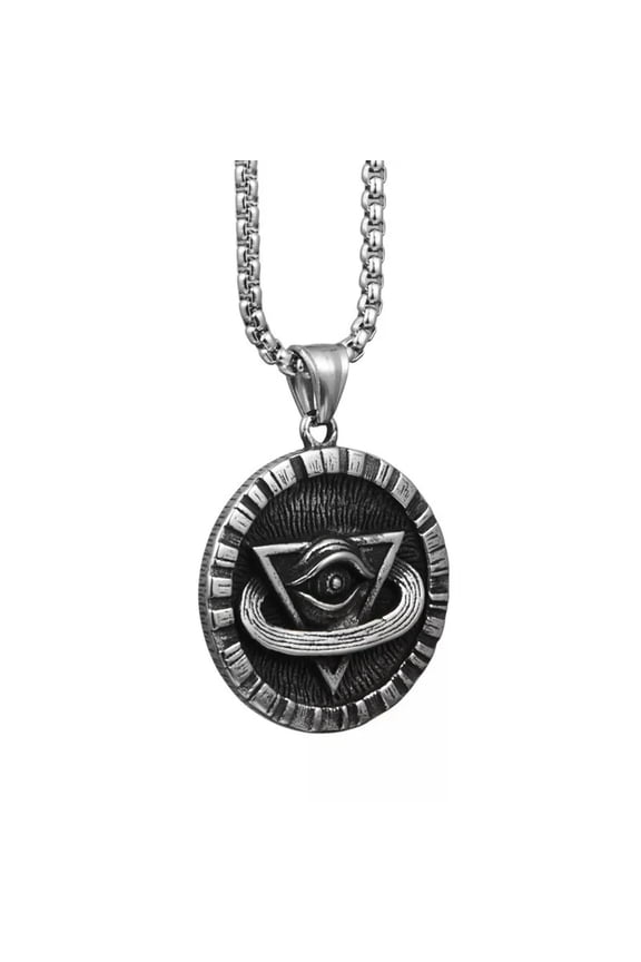 Mens Illuminati All Seeing Eye OF Providence Horus Ra Pendant Necklace