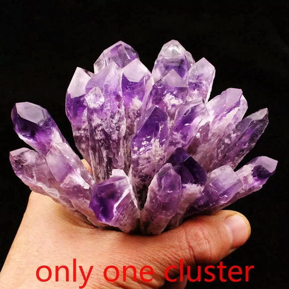 VIVIDELLE Natural Brazilian Amethyst Quartz Geode Druzy Crystal Cluster Scepter Specimen