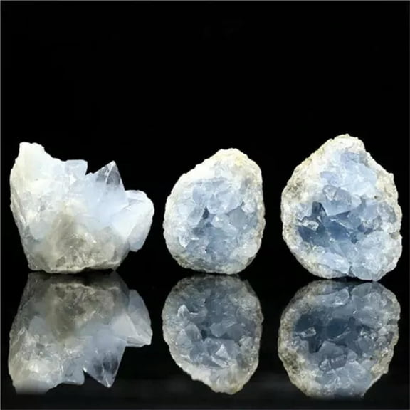 VIVIDELLE Natural Celestite Cluster Quartz Crystal Rough Cave Rock Druzy Geode Minerals-About 50-70g