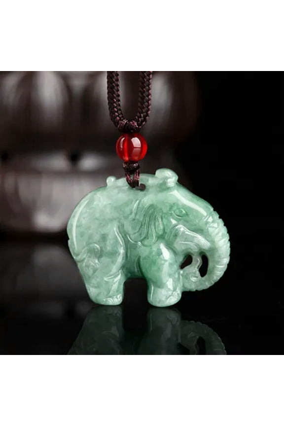 Natural Certified Jadeite Pendant Lucky Bless Elephant Pendant Woman Man Gift