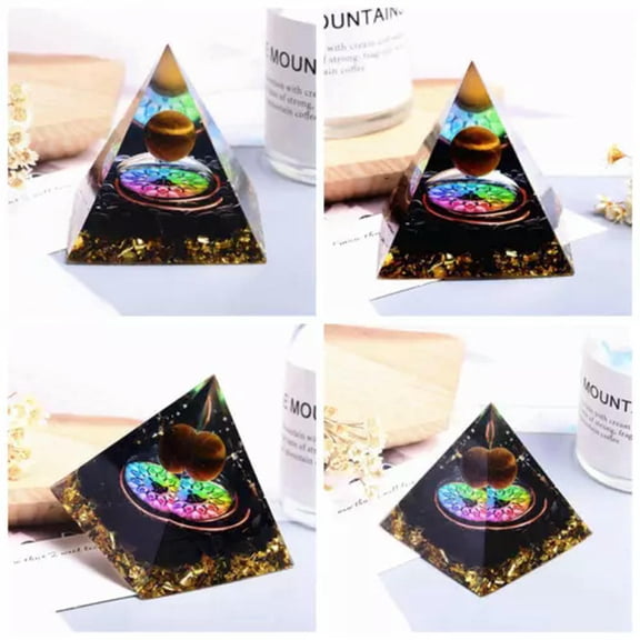 VIVIDELLE Natural Quartz Crystal Sphere Orgonite Pyramid Orgone Stone Healing Decor Gift-Tiger's Eye Ball-1Pc