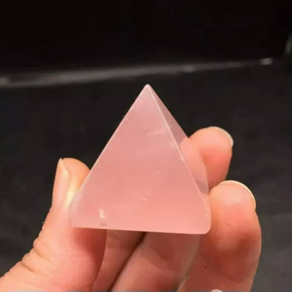 VIVIDELLE Natural Rainbow Quartz Crystal Egyptian Pyramid Energy Mineral Stone Tower Decor-Rose Quartz-5Pcs