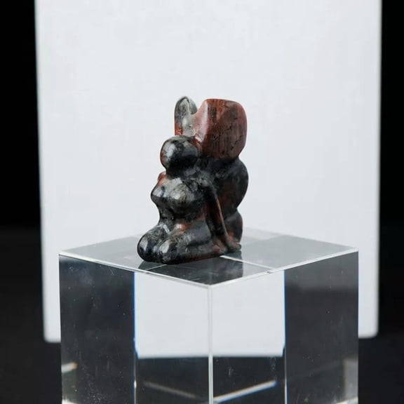 VIVIDELLE Natural Red Amphibole Quartz Healing Butterfly Fairy Crystal Carved Stone Decor