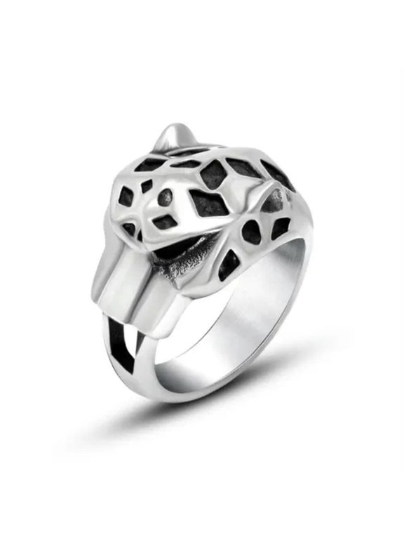Personality Trend Animal Leopard Head Domineering Men's Style Rings Size 7-12-11