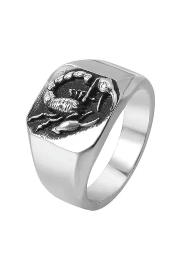 Personalized Punk Rock Youth Scorpion Vintage Stainless Steel Rings Size 7-13-12-Silver