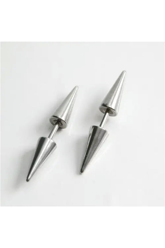 Punk Rock Earrings Spike Ear Stud Men Women Cartilage Piercing Stainless Steel-2 pairs