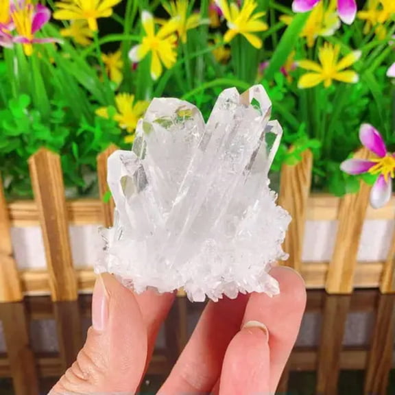 VIVIDELLE Rare Natural Clear Quartz Crystal Cluster Rough Druzy Geode Specimens Healing US-White Clear Quartz 50g