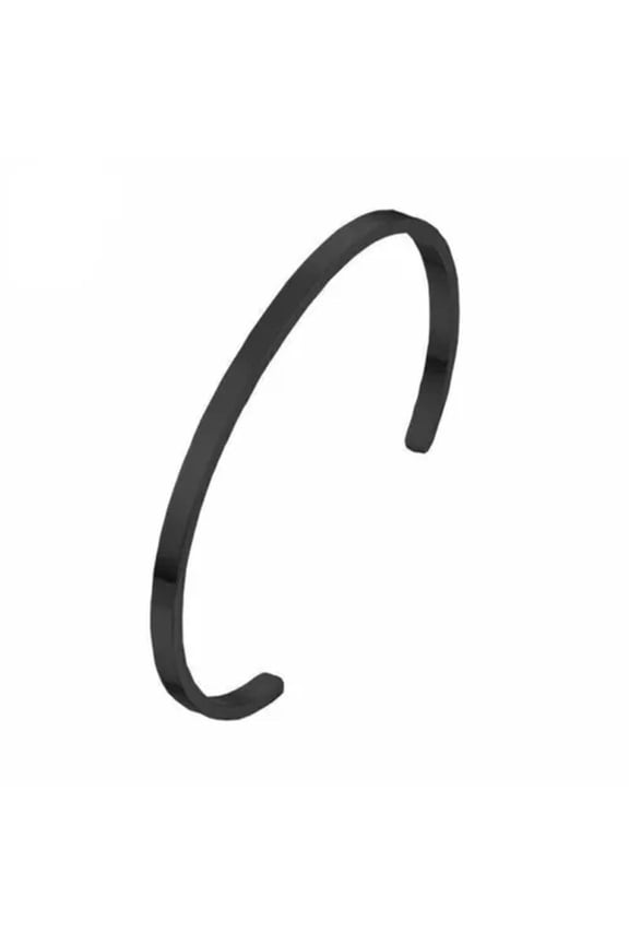 Titanium Stainless Steel Bracelet Bangle Cuff Party Women Men Simple Jewelry-Black