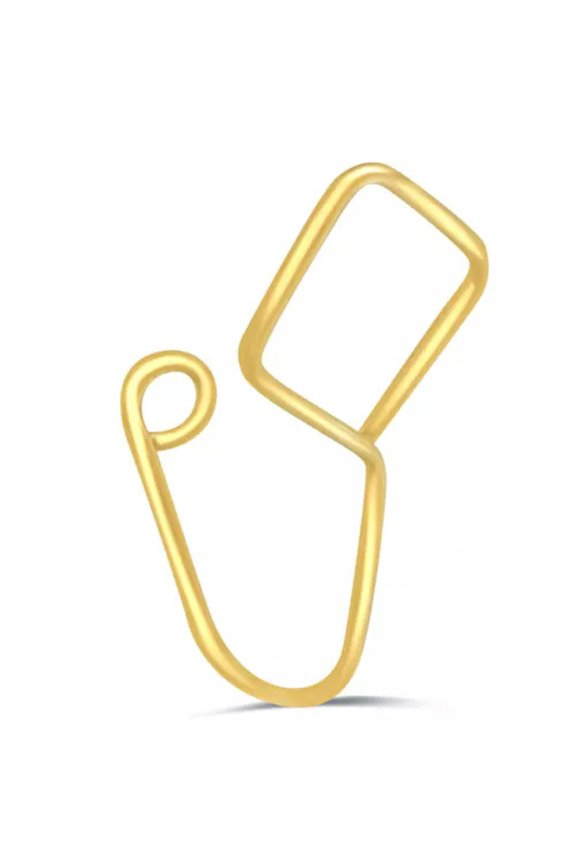 U Nose Ring Nose Clip Spiral Nose Cuff No Piercing Clip Fake Adjustable 23 Style-Gold-6