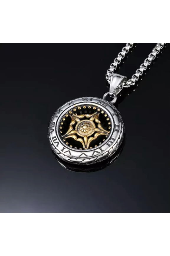 Vintage Bike Jewelry Hip Hop Fashion Car Wheel Pendant Necklace Chain-Silver Gold