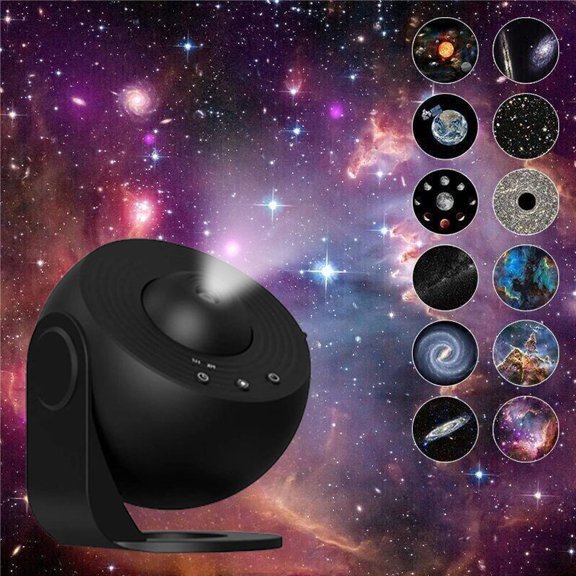 VIVIHEYDAY 13 in 1 Planetarium Galaxy Projector 360° Rotating Night Light Nebula Star Projector Lamp Timer Black