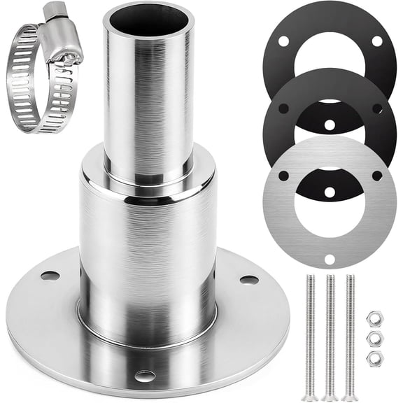 VIVIHEYDAY 24mm Straight Thru Hull Exhaust Skin Fitting Kit, 316 Stainless Steel Diesel Heater Exhaust Skin Fitting Tube Pipe Diameter Socket Hardware for Diesel Parking Heaters