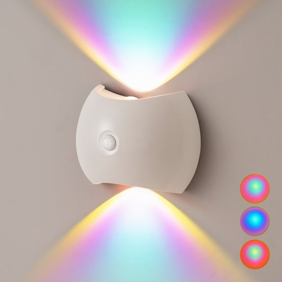 VIVIHEYDAY 2Pcs Motion Sensor Night Light Indoor, Rechargeable Stair Light, Up Down Wall Lamp for Bedroom, Hallway, Kitchen, Bathroom