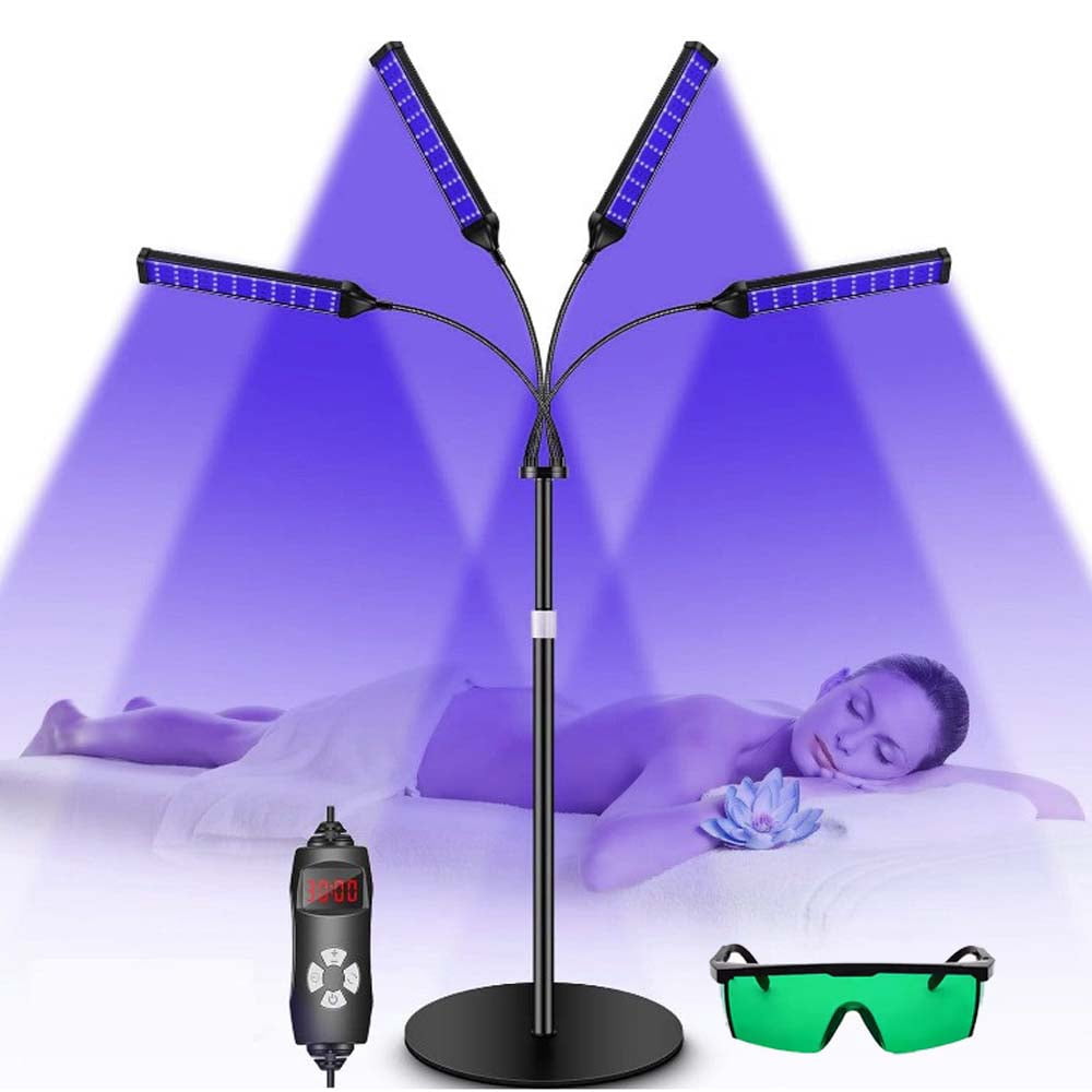VIVIHEYDAY 35W 420 LEDs Tanning Lamp with 4 Heads Adjustable Lamps for Face Body, 123-160cm Adjustable Height