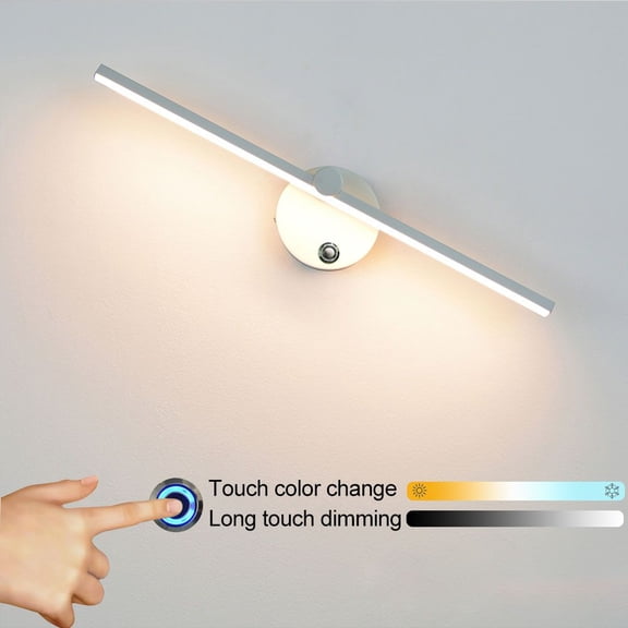 VIVIHEYDAY 41cm Modern LED Wall Sconces Dimmable Linear Wall Lamp Touch Control Rotatable for Bedroom