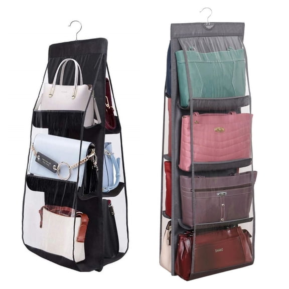 VIVIHEYDAY 8 Pocket Handbag Hanging Closet Organizer Living Room Bedroom Wardrobe Purse Bags Organizers