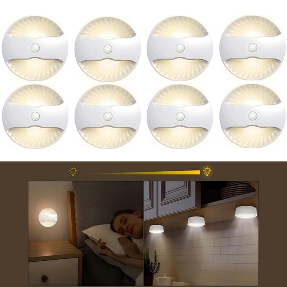 VIVIHEYDAY 8Pcs Wireless LED Wall Light, Rechargeable 500mAh Battery Operated Wall Sconce, Up Down Indoor Wall Lamp, Magnetic, Self-adhesive