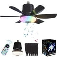 thumbnail image 1 of VIVIHEYDAY Ceiling Fan with Lights, Remote Control Timer Music Sync, RGB Dimmable 5 Blades, φ47cm, E27 Base, 1 of 8
