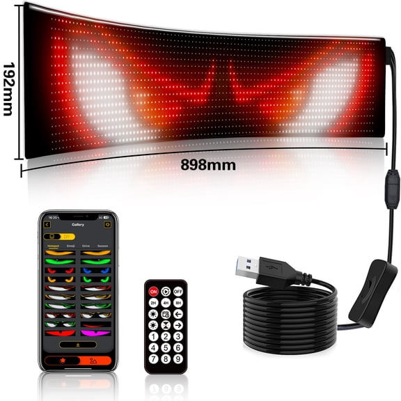 VIVIHEYDAY Devil's Eye Lights for Car, Flexible Advertising Screen, Colorful Eye Lamp for Car Window