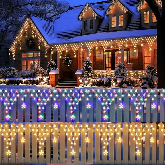 VIVIHEYDAY Fishnet Icicle Curtain Lights, Waterproof String Fairy Lights 8 Modes Wedding Party Decor