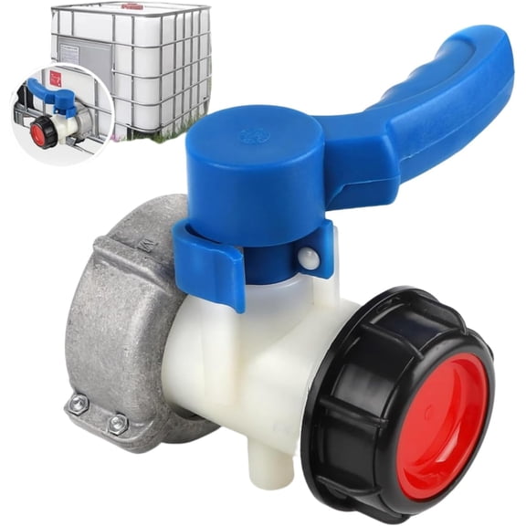 VIVIHEYDAY IBC Water Tank Adapter, DN50 75mm Universal IBC Tank Container Valve, Outlet Control Flap Valve for Rain Barrel, Water Tank Drain Tap, Chemical Solutions, Acid-base Solutions