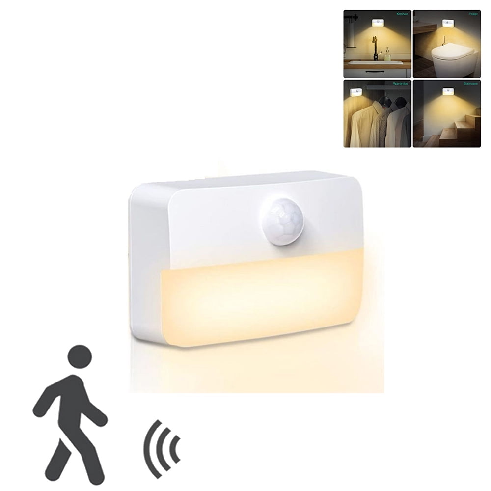 VIVIHEYDAY LED Night Light Lamp with Motion Sensor Dusk to Dawn Sensor Battery Operated Stair Lights, 1 Pack